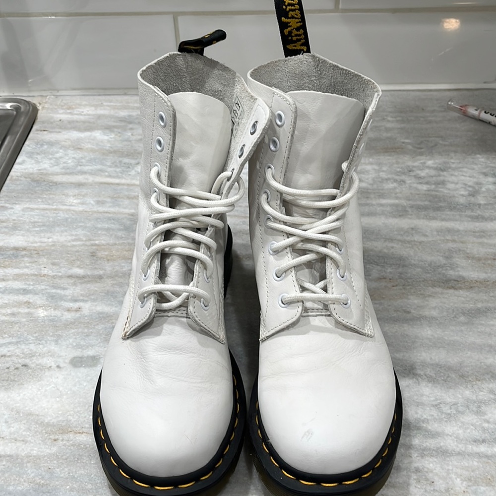 White soft leather Dr.Martens
